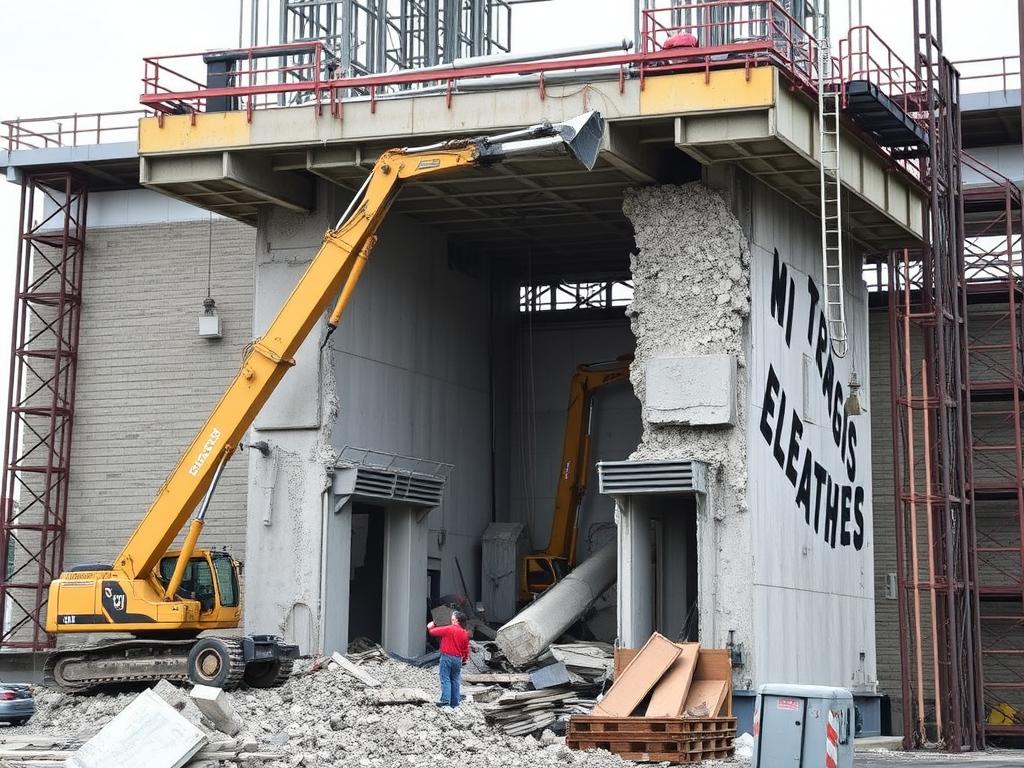 Demolition of tower elevators Demolition of tower elevatorsфото