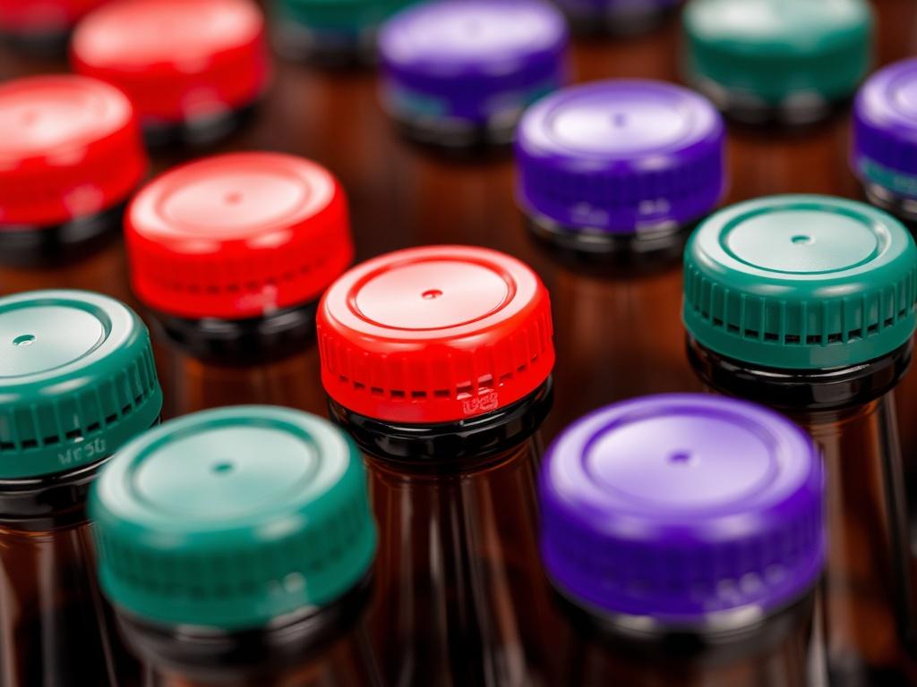 flip-top caps on bottlesфото